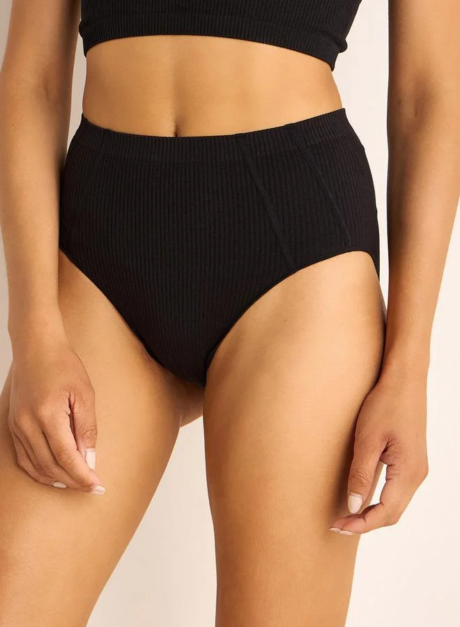 Splash FAV High-Waist High-Leg Ribbed Briefs